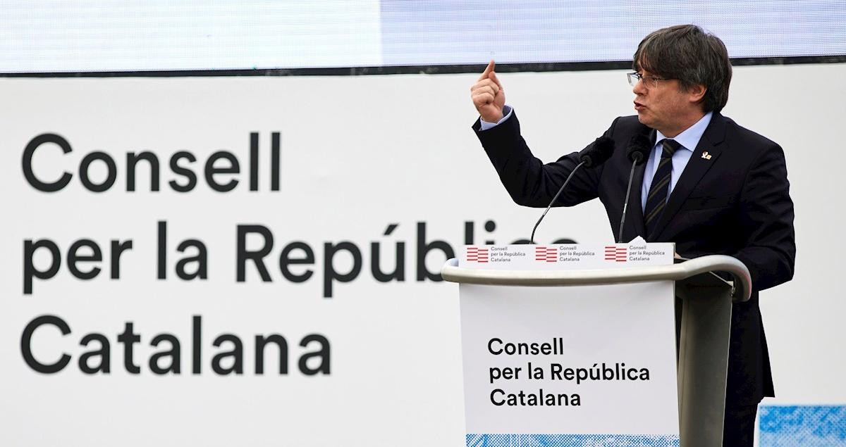 Carles Puigdemont, en un acto del Consell per la República Catalana en Perpiñán / EFE