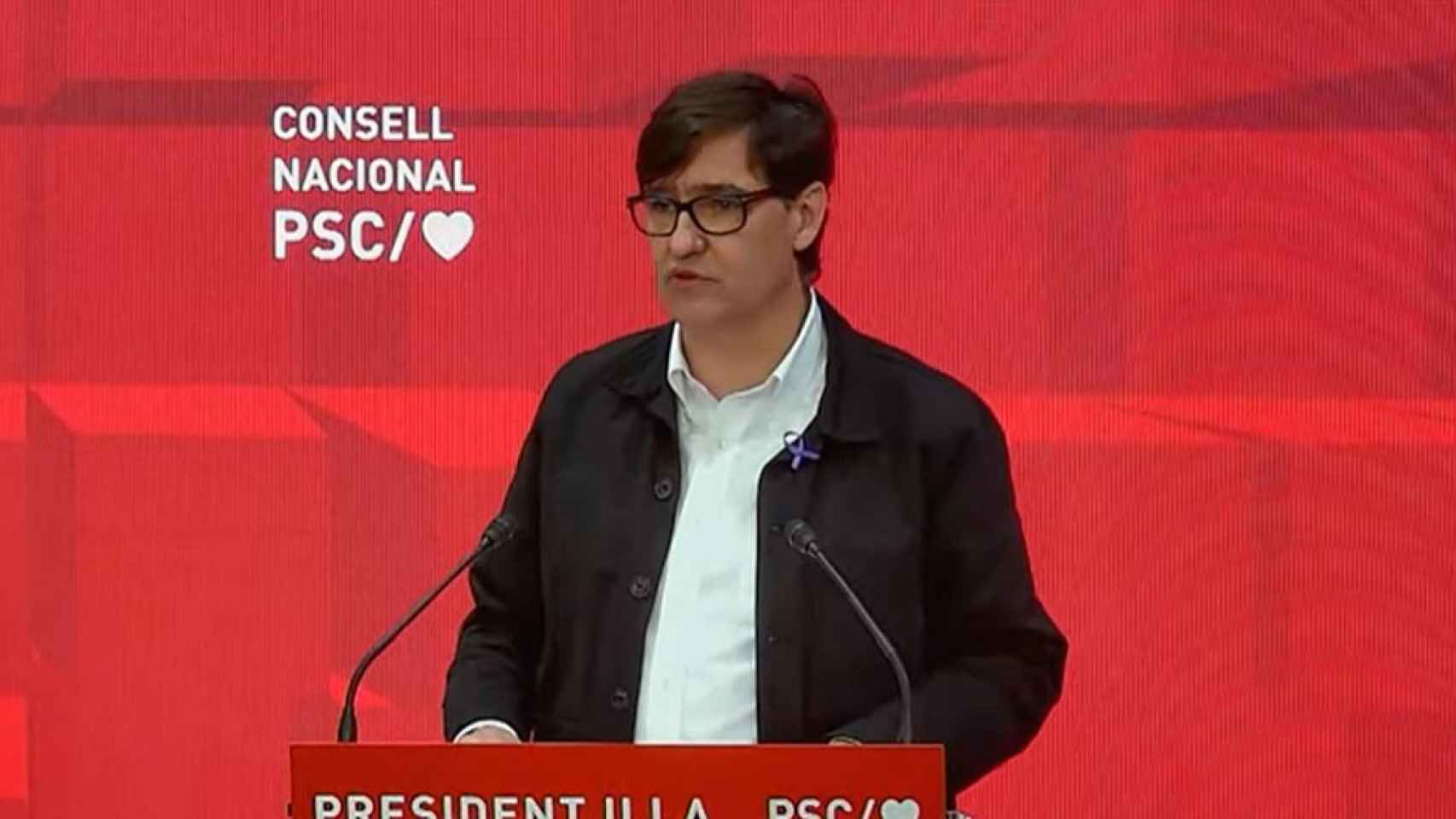 Salvador Illa, candidato del PSC durante el Consejo Nacional del partido / PSC