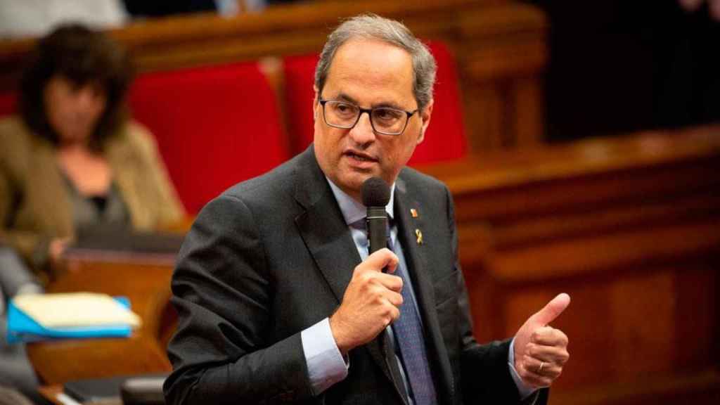 El presidente del Govern, Quim Torra, durante una intervención en el Parlament / EUROPA PRESS