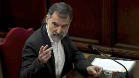 El presidente de Òmnium Cultural, Jordi Cuixart, en un momento del juicio en el Tribunal Supremo / EFE