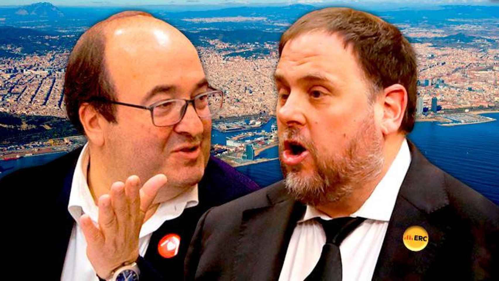 Miquel Iceta y Oriol Junqueras podrían propiciar pactos puntuales ERC-PSC especialmente en el área metropolitana / FOTOMONTAJE DE CG