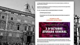 Convocatoria para el 'paro de país' del 3 de octubre. Detrás, el Palau de la Generalitat / CG