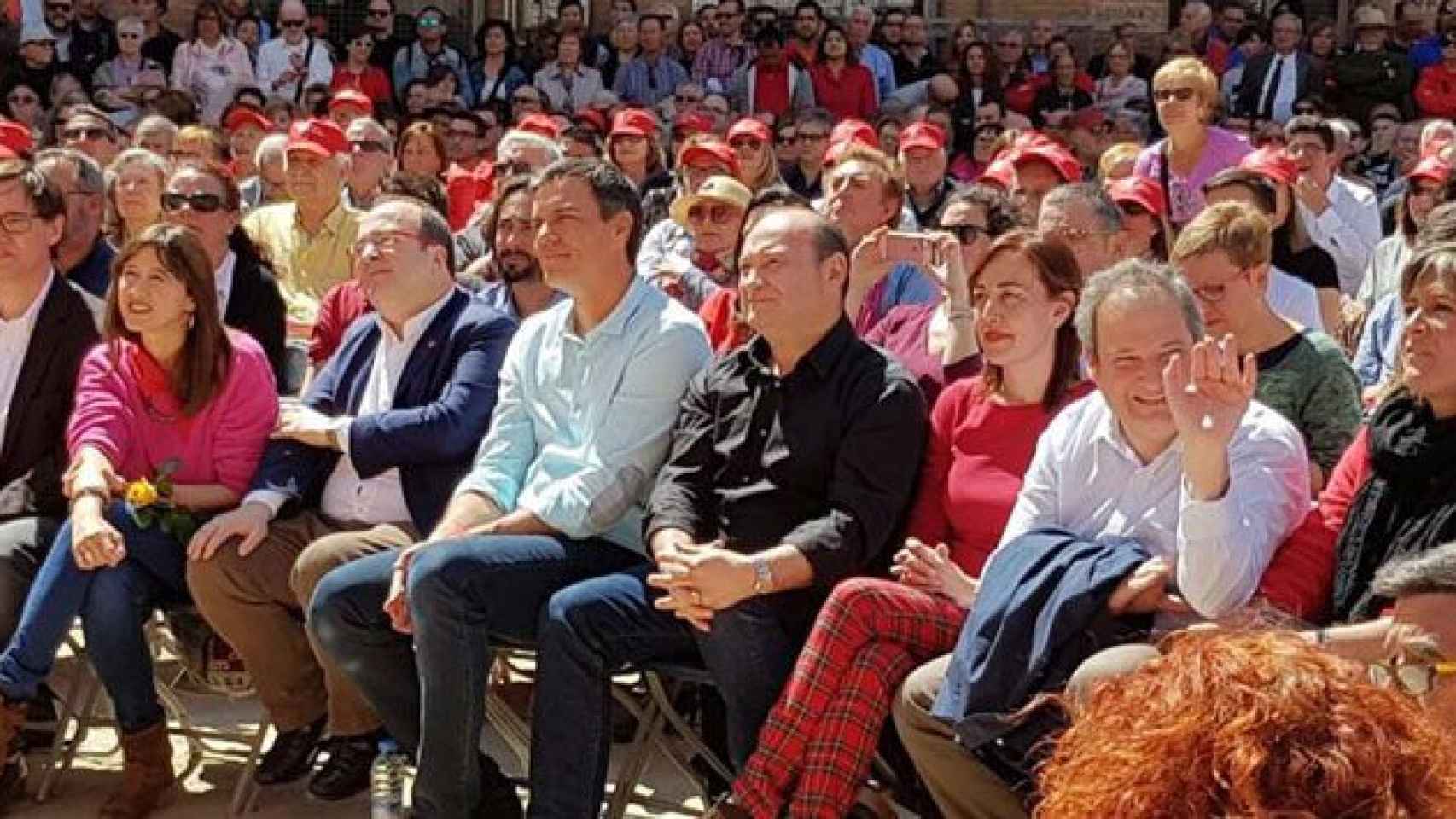 Pedro Sánchez, candidato a la secretaría general, junto a Miquel Iceta (i) / CG