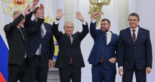 Vladimir Putin celebra la anexión de territorio ucraniano por parte de Rusia / EFE
