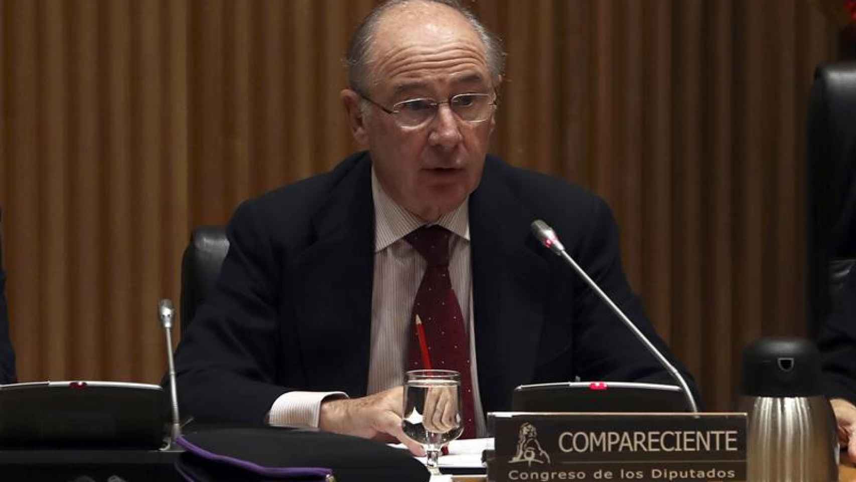 Rodrigo Rato, exvicepresidente y exministro de Economía, durante su comparecencia en la comisión de investigación de la crisis financiera / EFE