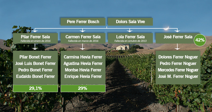 Así se reparte el capital en la familia Ferrer, los fundadores de Freixenet / CG