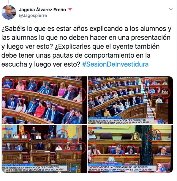 Un profesor critica que los diputados usen los móviles en el Congreso / @Jagospierre