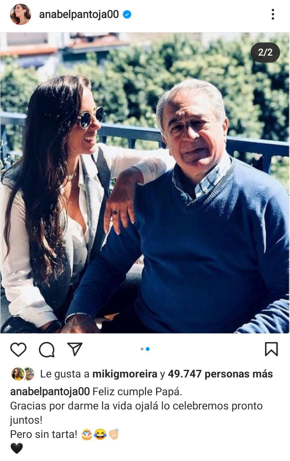 Felicitación de Anabel Pantoja a su padre / INSTAGRAM