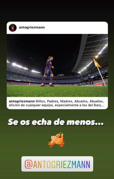 Publicación de Griezmann en redes sociales / Instagram