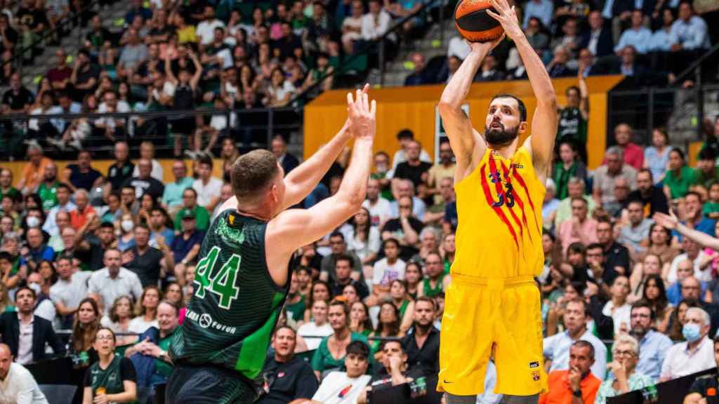 Nikola Mirotic, el líder del Barça, durante la victoria contra el Joventut / FCB