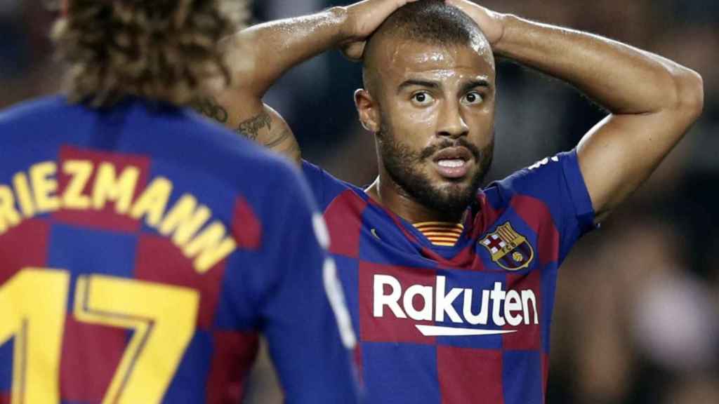 Una foto de Rafinha lamentando una ocasión / FCB