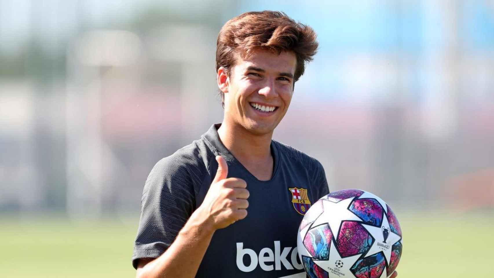 Riqui Puig, durante un entrenamiento con el Barça / FCB