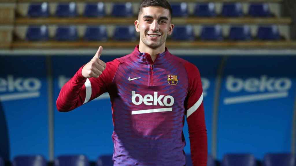 Ferran Torres, en su primer entrenamiento con el Barça en la Ciutat Esportiva Joan Gamper / FCB