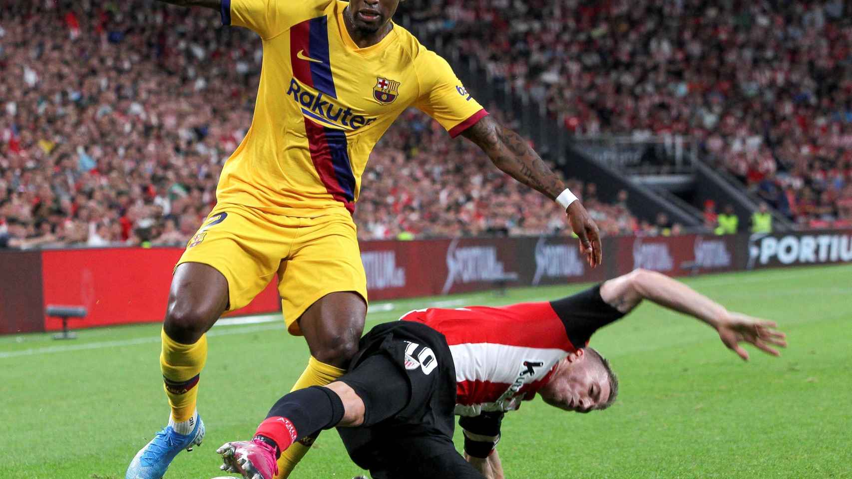 Nelson Semedo en el duelo ante el Athletic Club / EFE