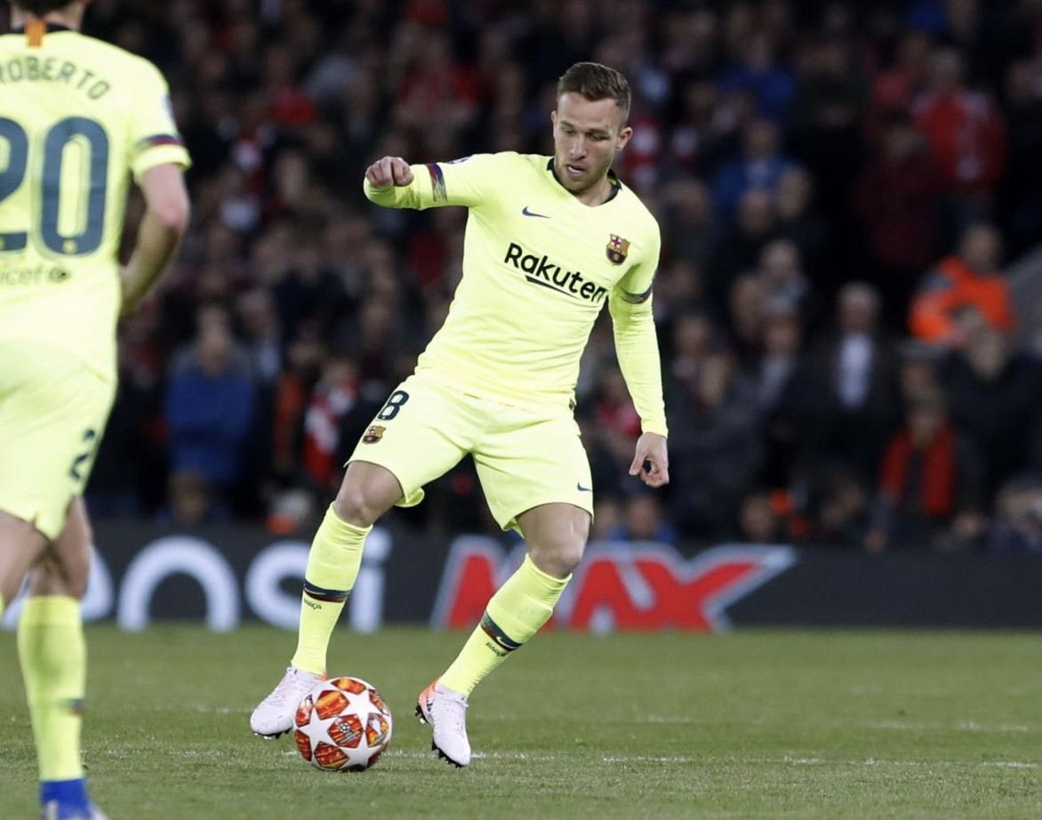 Una foto de Arthur durante el Liverpool - Barça / FCB