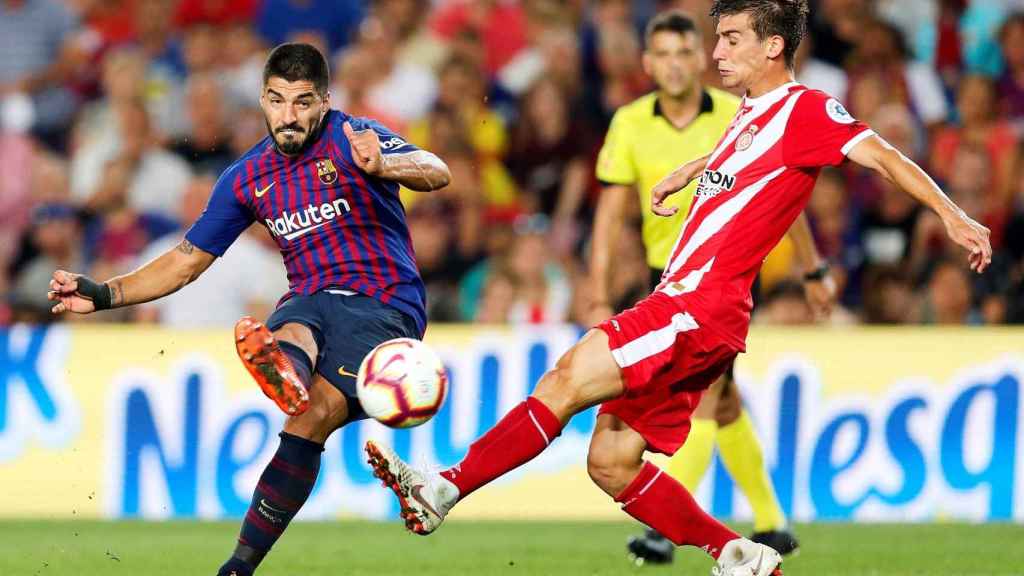 Una foto de Suárez durante el partido frente al Girona / EFE