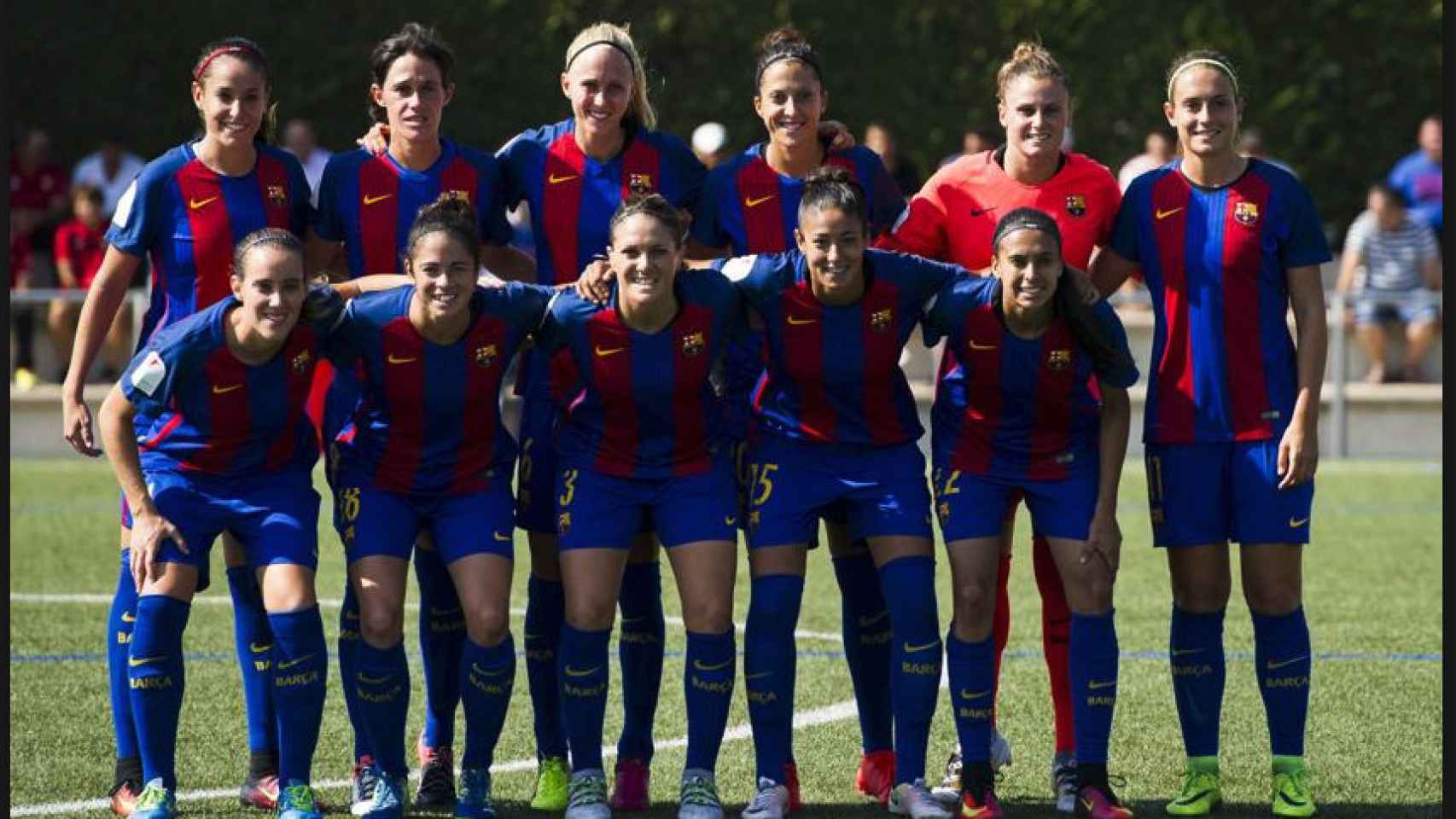 Las jugadoras antes del partido