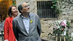 El presidente de la Generalitat, Quim Torra, junto a la alcaldesa de Girona, Marta Madrenas