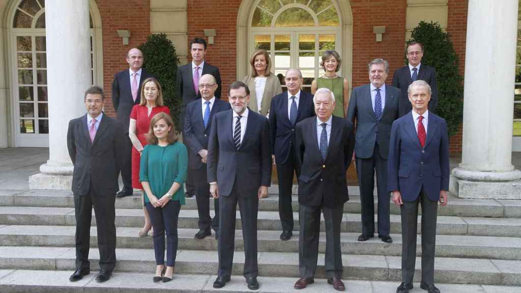 Foto de familia del gobierno de España, ahora en funciones.
