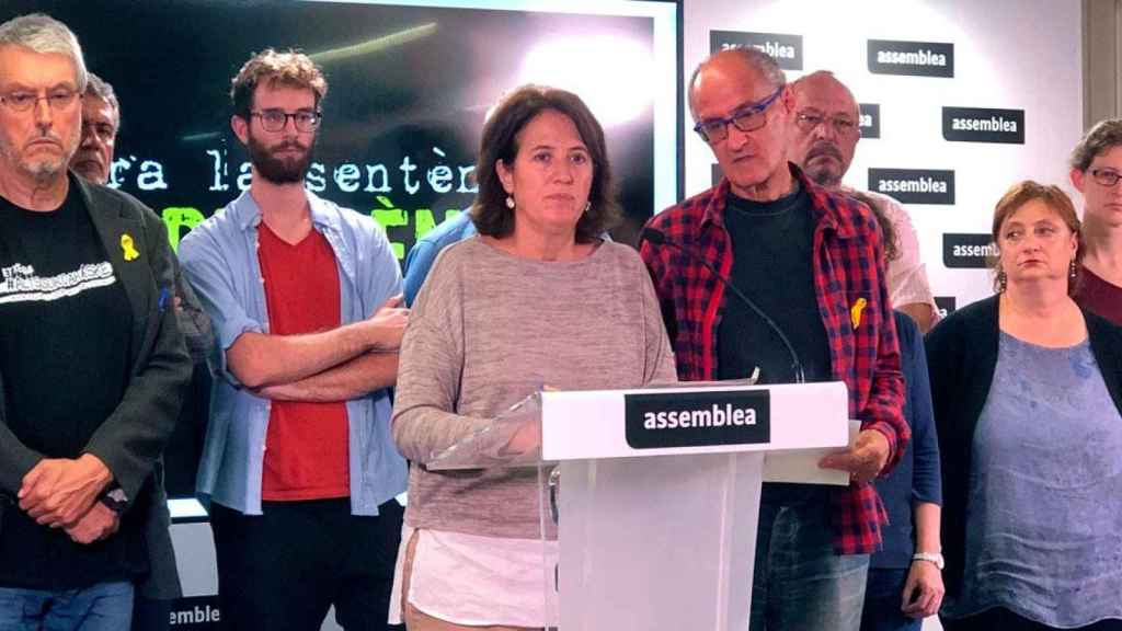 La presidenta de la ANC, Elisenda Paluzie, en un acto en la sede de la entidad independentista / EUROPA PRESS