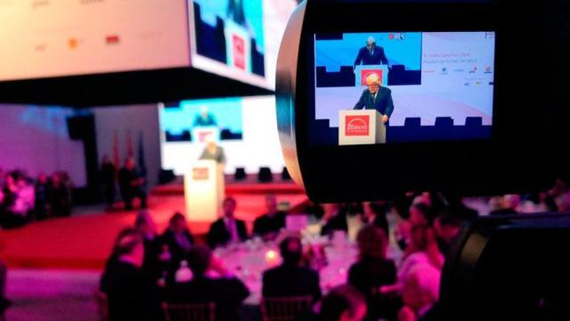 El presidente de Foment del Treball, Josep Sánchez Llibre, en su discurso ante el empresariado catalán / FOMENT