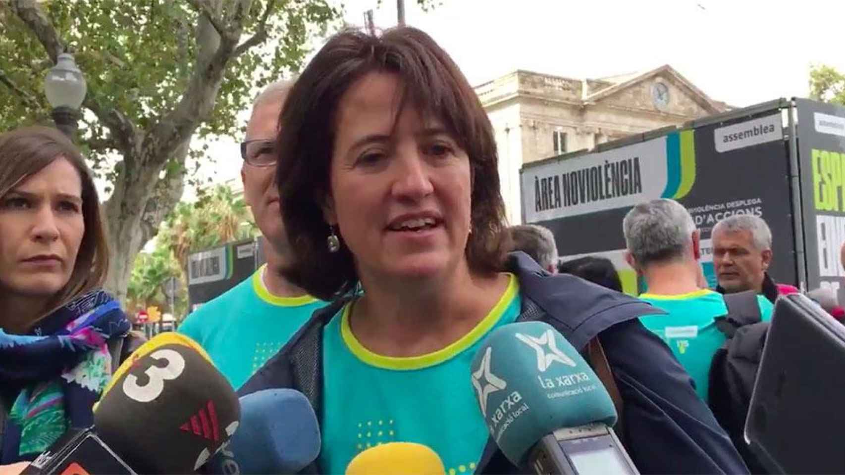 La presidenta de la ANC, Elisenda Paluzie, promociona el boicot empresarial en la Diada / CG