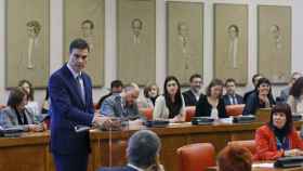 Pedro Sánchez se dirige al Grupo Parlamentario Socialista en una foto de archivo / EFE