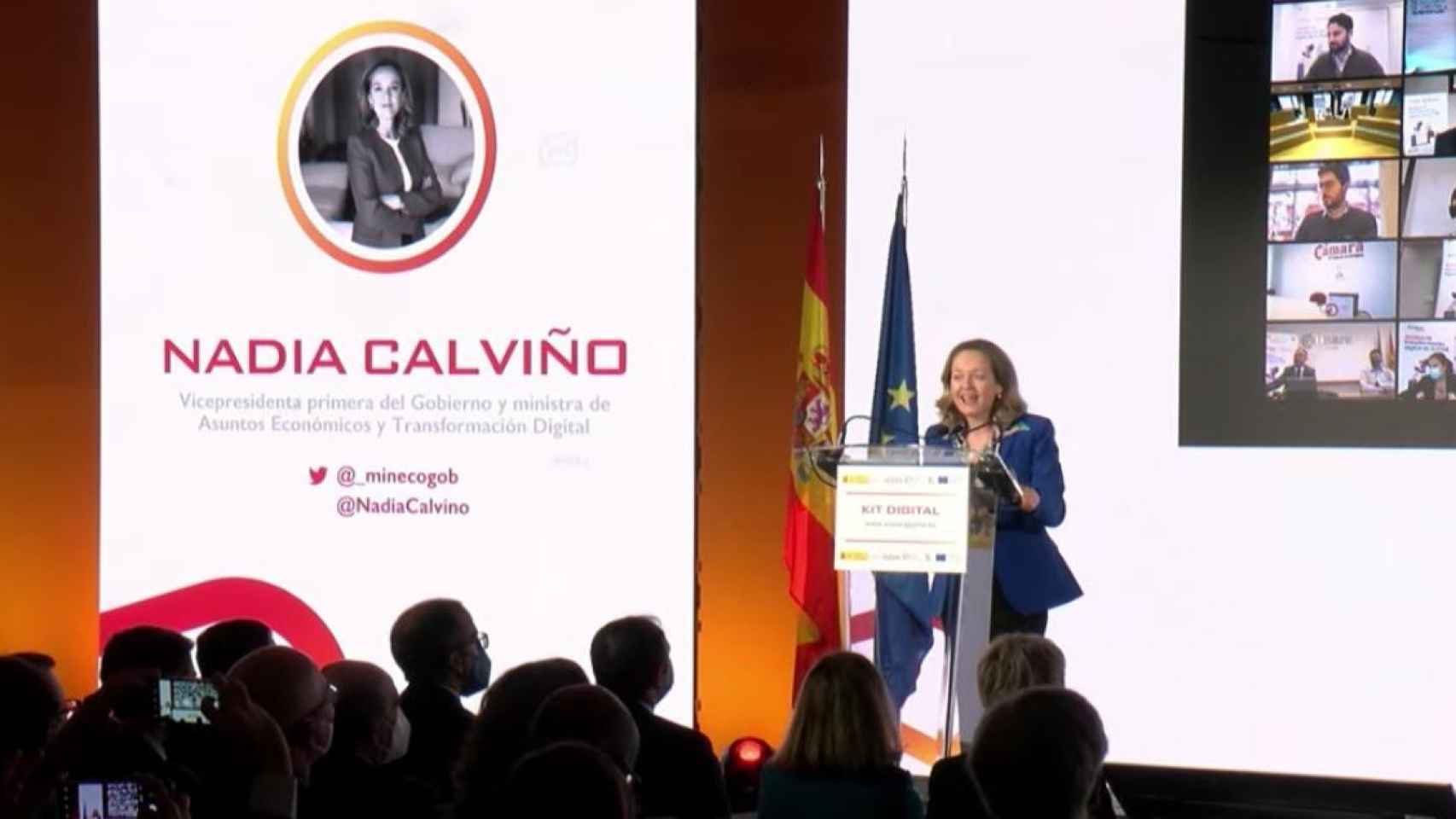 La ministra de Economía, Nadia Calviño, presenta el programa 'Kit Digital' / YOUTUBE