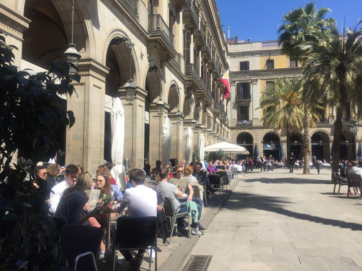 Imagen de las terrazas de la plaza Reial de Barcelona / EP