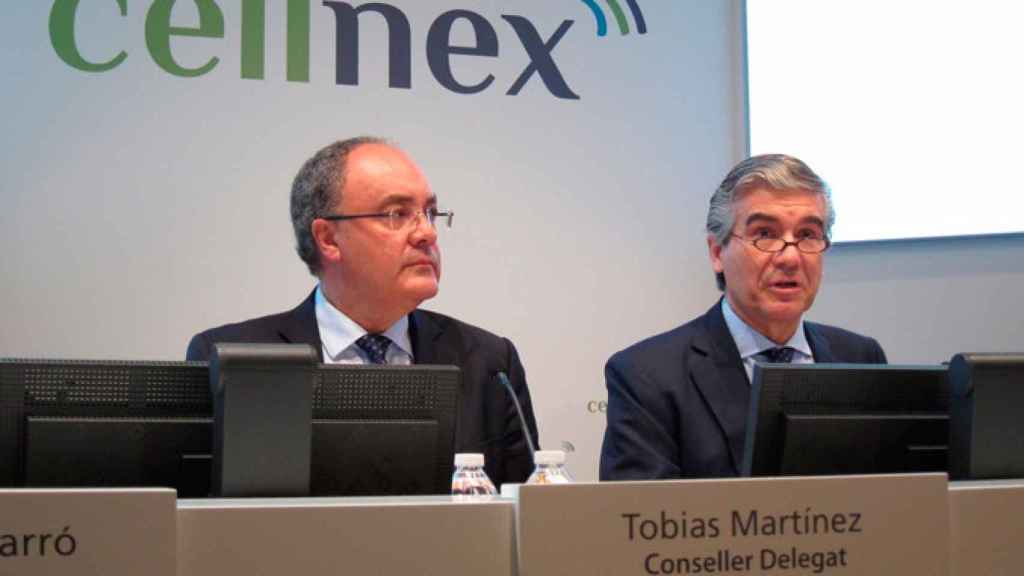 Tobias Martínez, presidente y consejero delegado de Cellnex, junto a su predecesor, Francisco Reynés / CG