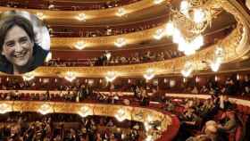 La alcaldesa de Barcelona, Ada Colau, y la platea del Gran Teatro del Liceu