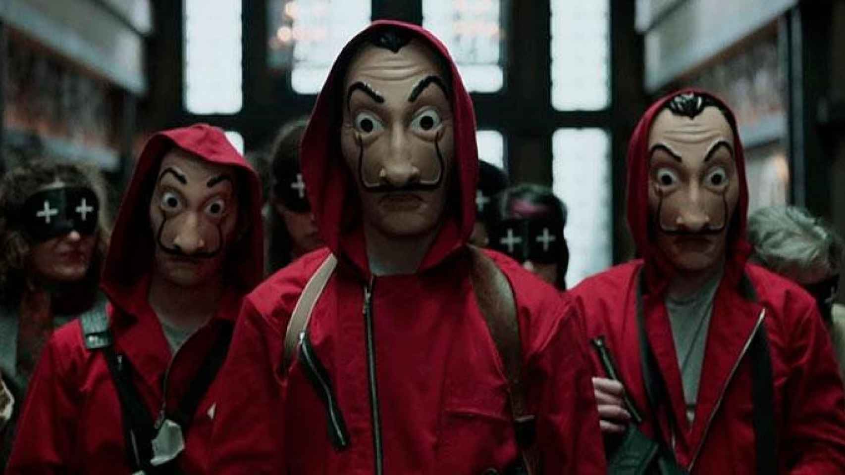 Máscaras de Salvador Dalí en la serie 'La casa de papel' / EUROPA PRESS