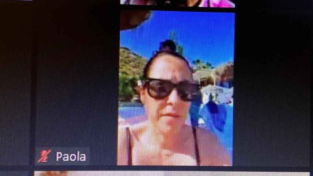 Una concejala asiste al pleno municipal por videoconferencia desde la playa / FACEBOOK