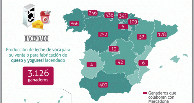 Mapa lácteo de Mercadona / TWITTER