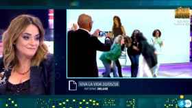 Toñi Moreno durante el visionado de imágenes en 'Sálvame Deluxe' / TELECINCO