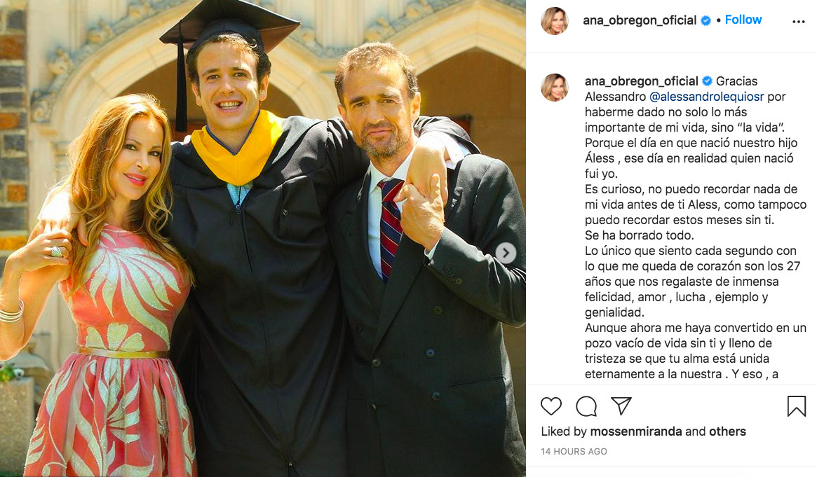 Ana Obregón dedica unas palabras al que fuera su pareja Alessandro Lequio / INSTAGRAM