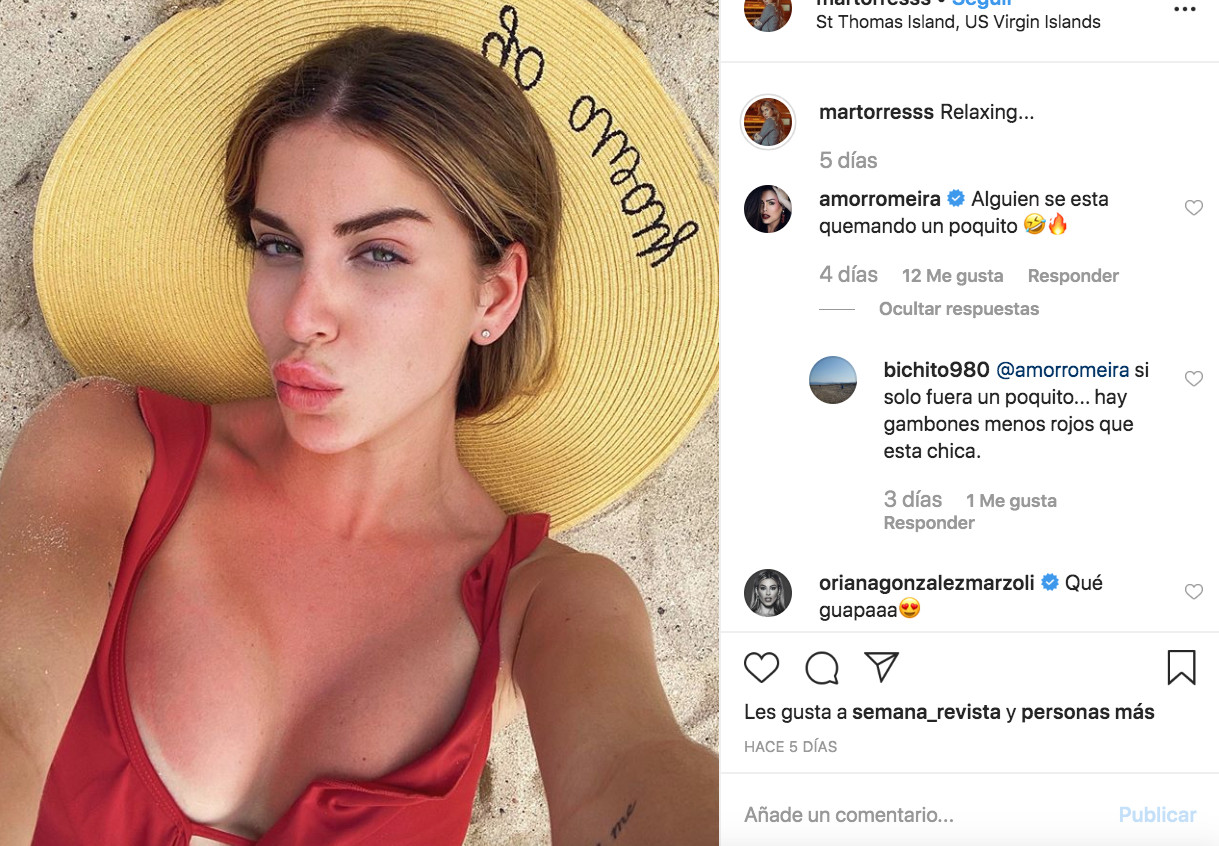 Mar Torres presume de escote quemado a su paso por las playas del Caribe / INSTAGRAM