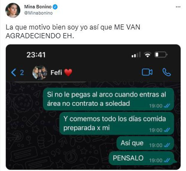 mensaje de mina a valverde