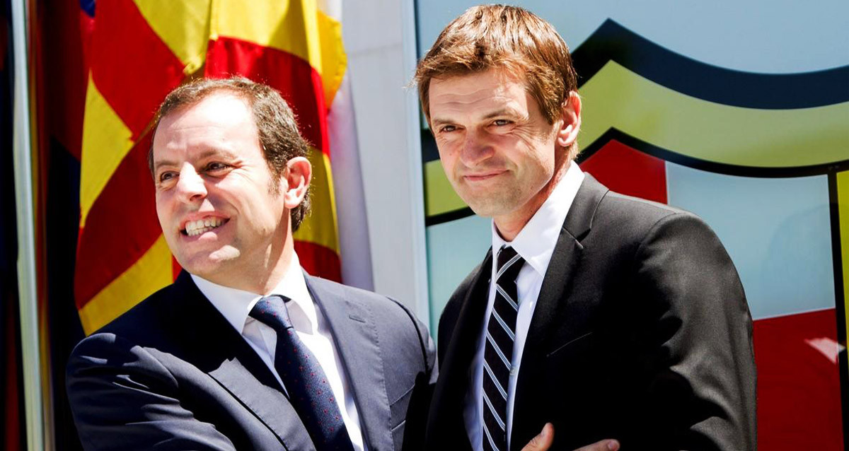 Sandro Rosell presenta a Tito Vilanova como entrenador del Barça en 2012 / EFE