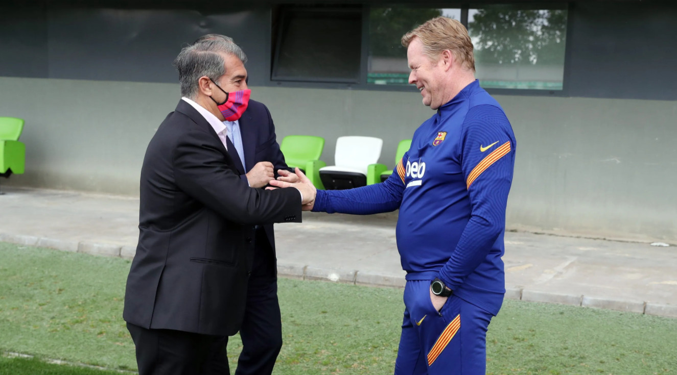 Joan Laporta con Ronald Koeman / EFE