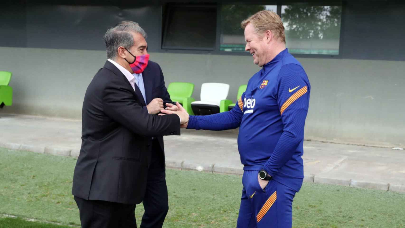 Joan Laporta con Ronald Koeman / EFE