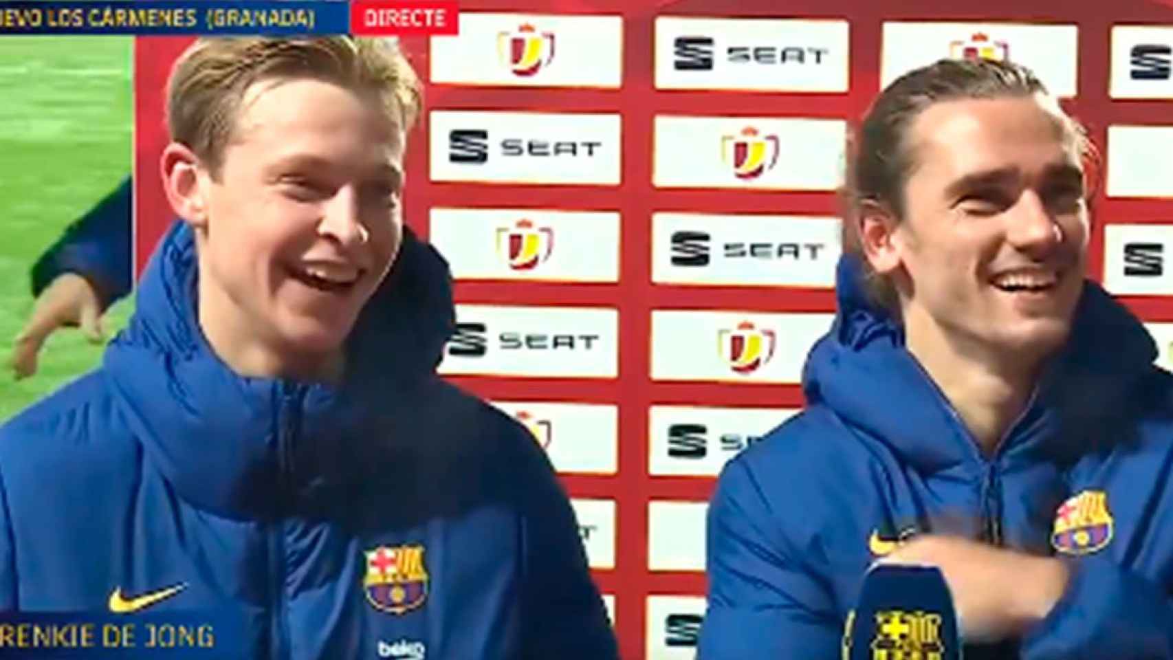 Frenkie de Jong y Antoine Griezmann se muestran muy felices tras una remontada épica / REDES