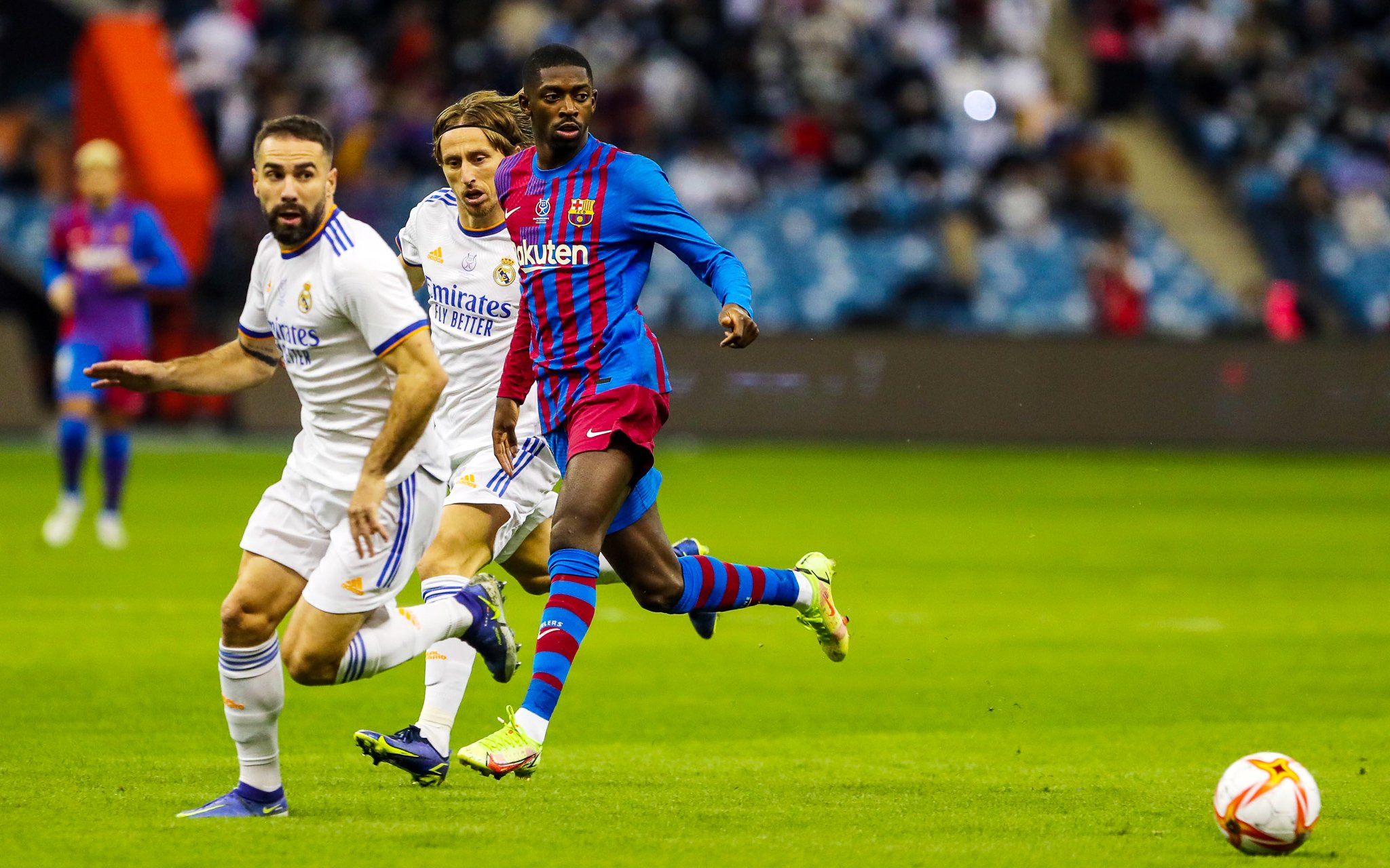 Dembelé, en las semifinales de la Supercopa de España, contra el Real Madrid / FCB