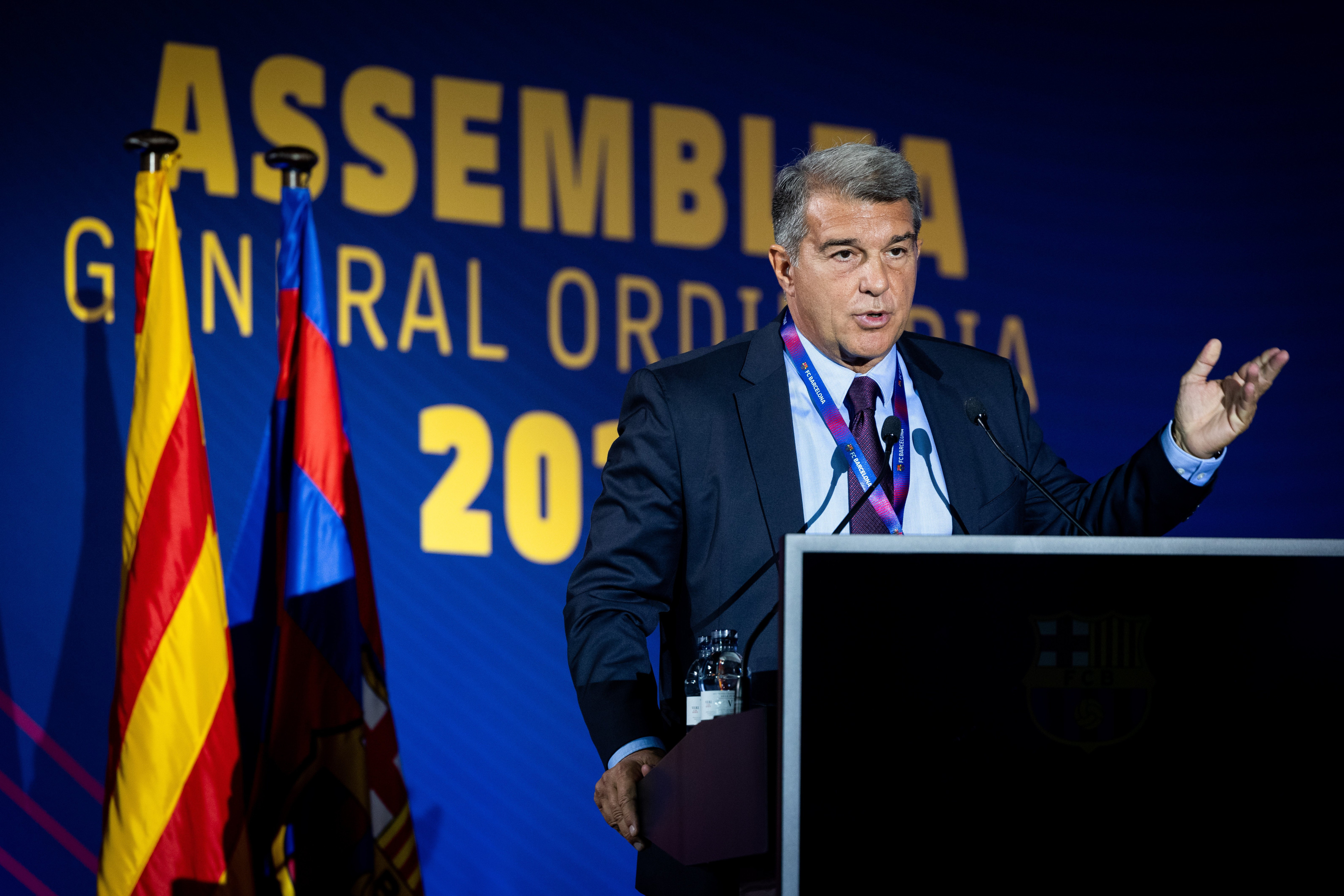 Joan Laporta en la asamblea de socios compromisarios / FCB