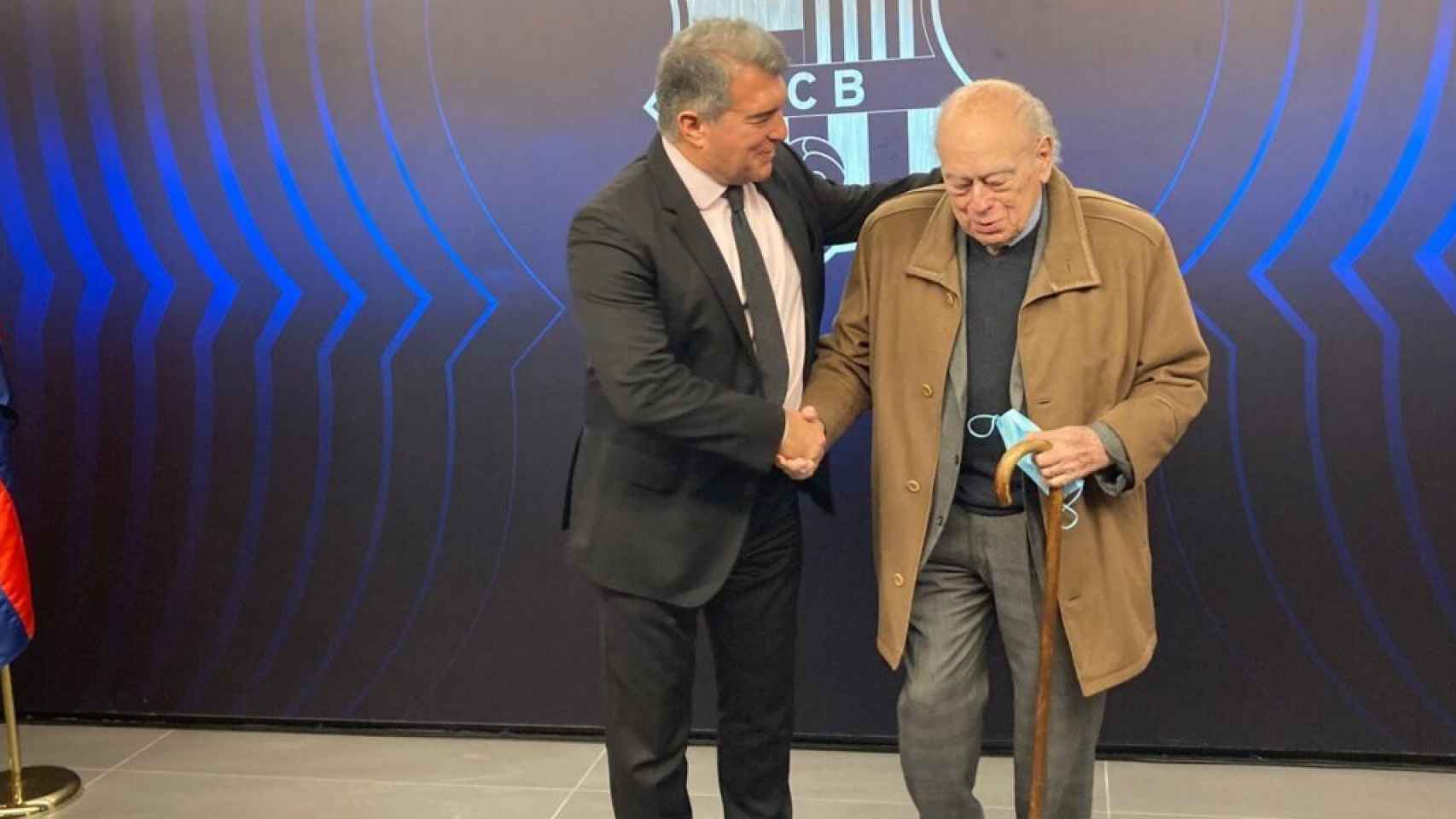 Joan Laporta y Jordi Pujol, el pasado sábado en el palco del Camp Nou