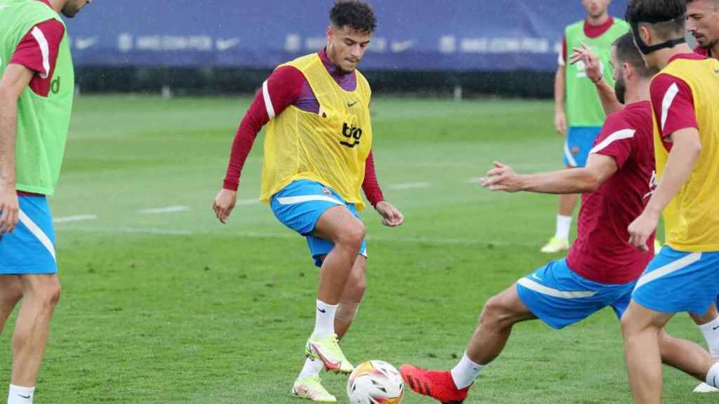 Philippe Coutinho en un entrenamiento con el Barça / FCB