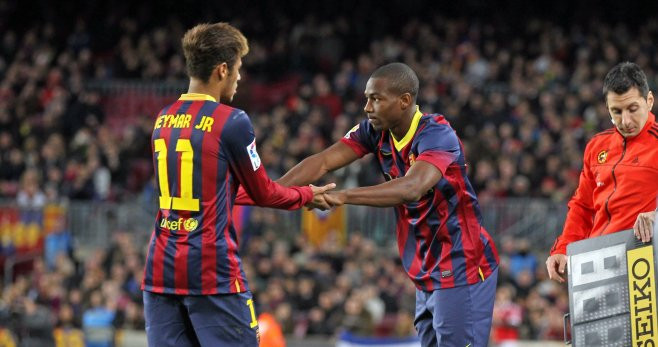 Adama Traoré entrando por Neymar Junior durante su etapa en el Barça / Redes