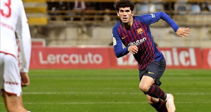 Aleñá en acción durante el partido que enfrentó al Barça contra la Cultural Leonesa / EFE