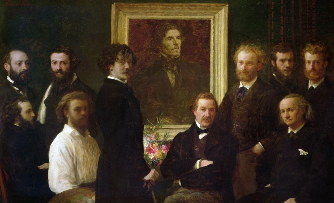 Homenaje a Delacroix (1864) / FATIN LATOUR. Baudelaire (el último sentado del lado derecho)