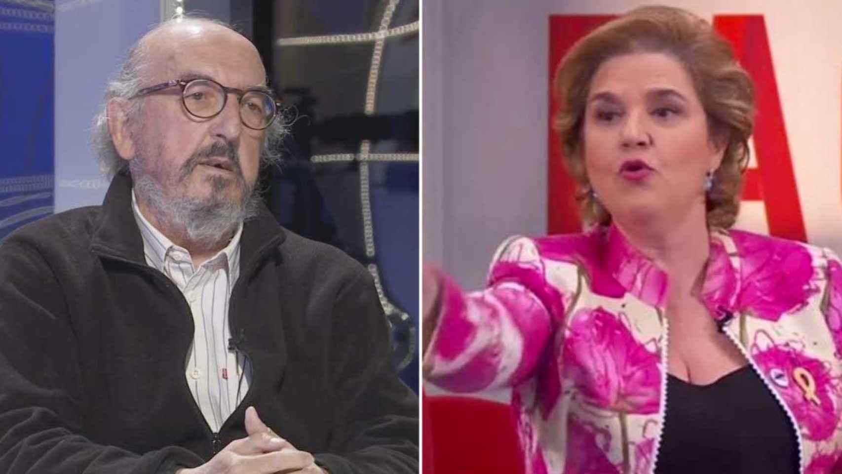 Jaume Roures, fundador y director general de Mediapro, y la tertuliana Pilar Rahola, en alguna de sus intervenciones en el programa FAQs de TV3